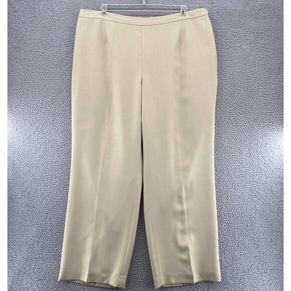 Le Suit Pants Womens 20W Plus Beige Twill Wide Leg Separate Office Career Work - Picture 1 of 11